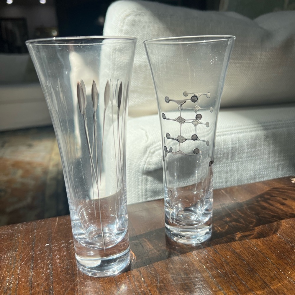 Vintage mid century modern etched and foiled cocktail glasses BONUS mcm glass​ - Picture 9 of 9